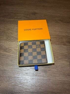 Louis Vuitton Brown Damier Ebene Checkered Money Clip Wallet